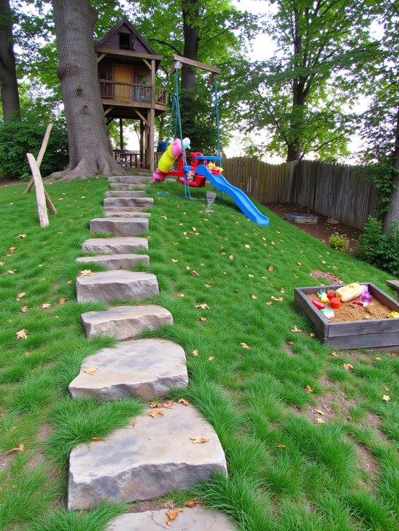 vibrant backyard play area