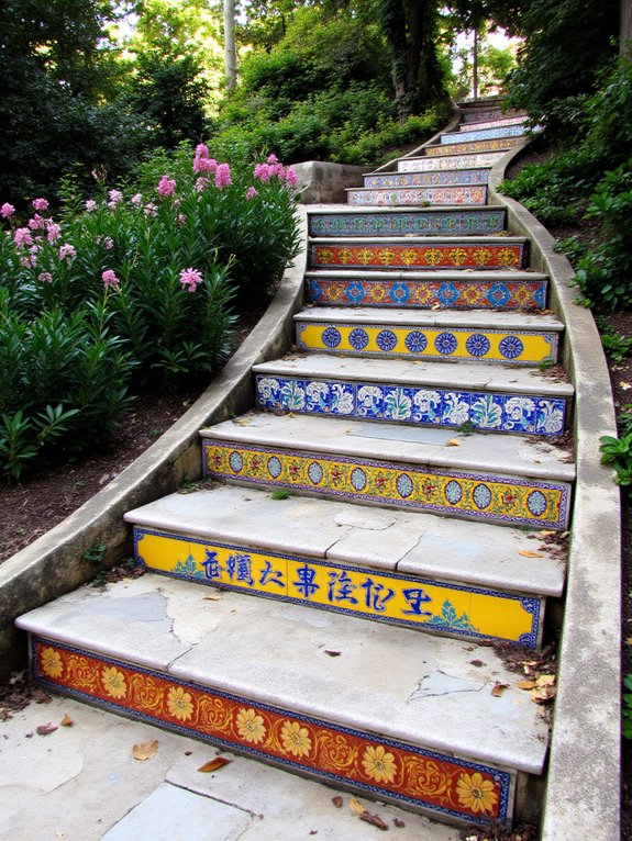 vibrant decorative garden tiles