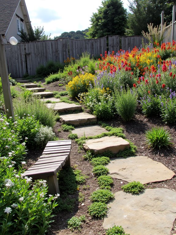 vibrant flower bed design