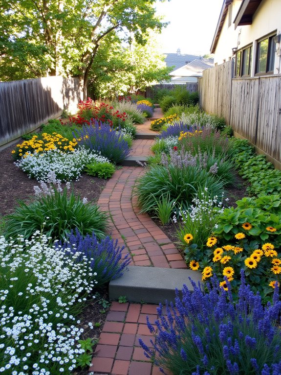 vibrant flower beds enhance beauty