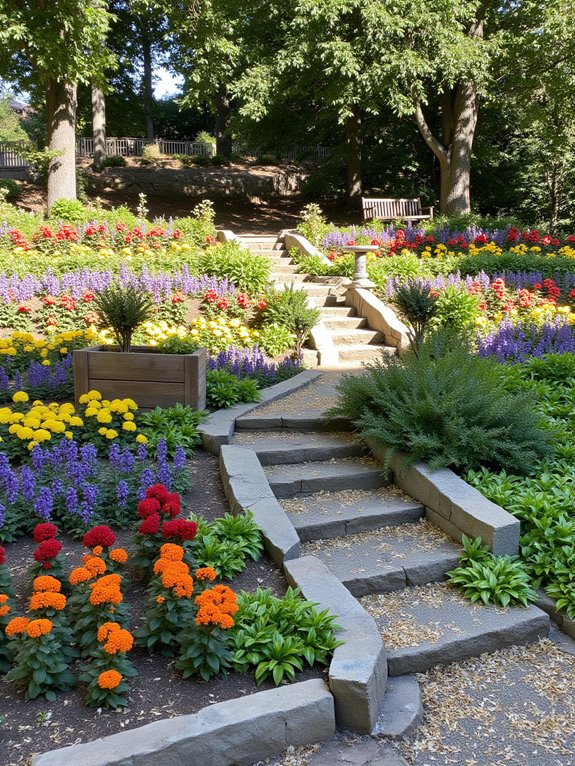 vibrant multi level garden colors