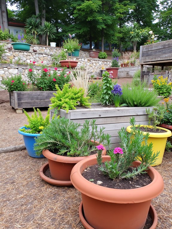 vibrant planters enhance landscapes