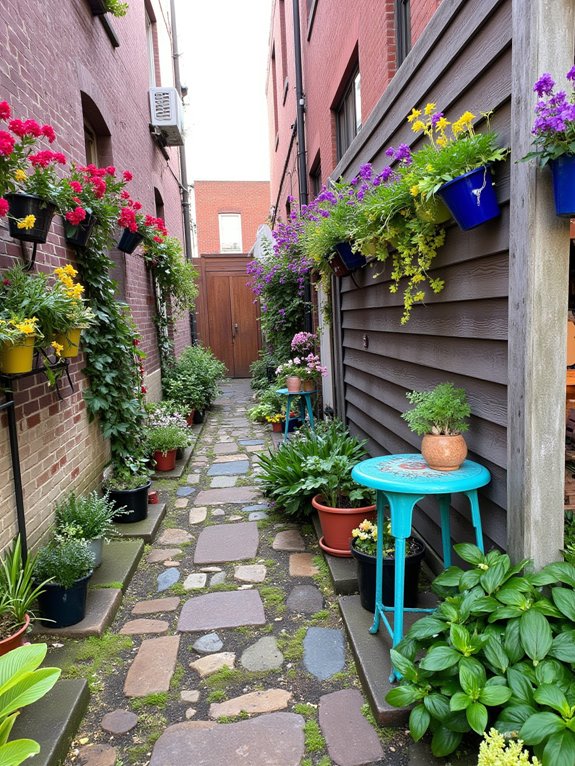 vibrant pots and flowers