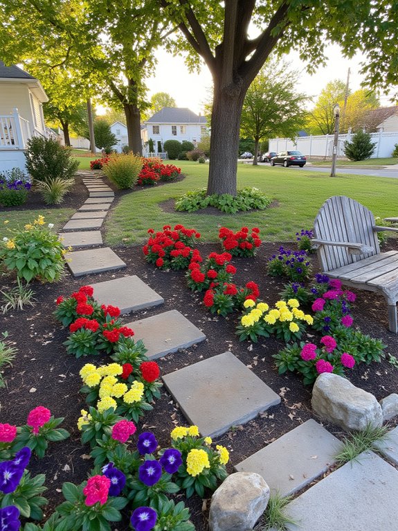 vibrant seasonal flower displays