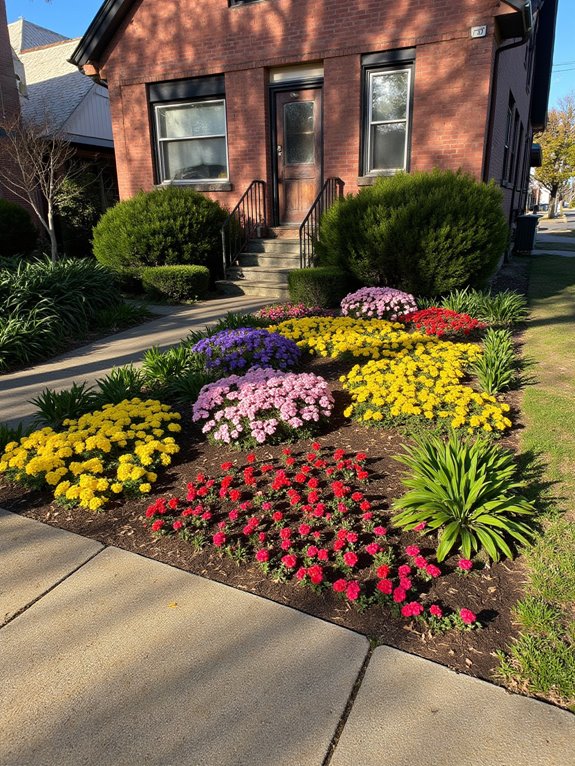 vibrant side yard flowers