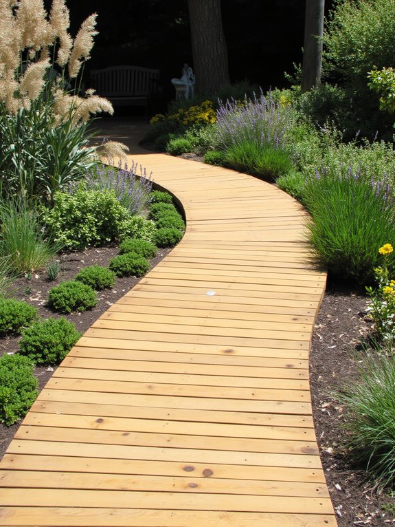 warm inviting wooden boardwalks