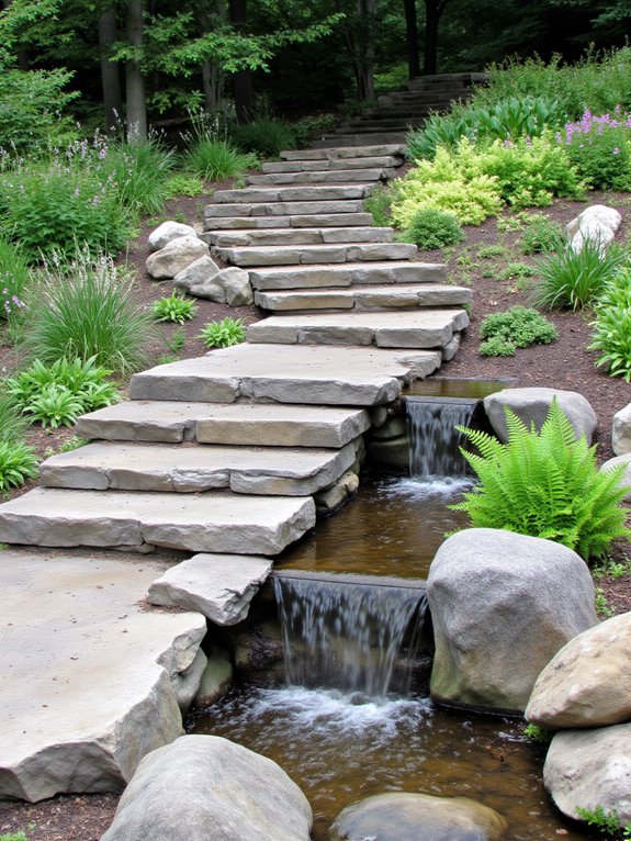 water features enhance steps