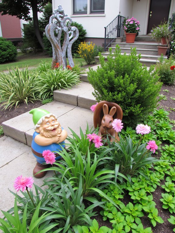 whimsical sculptures enhance landscape